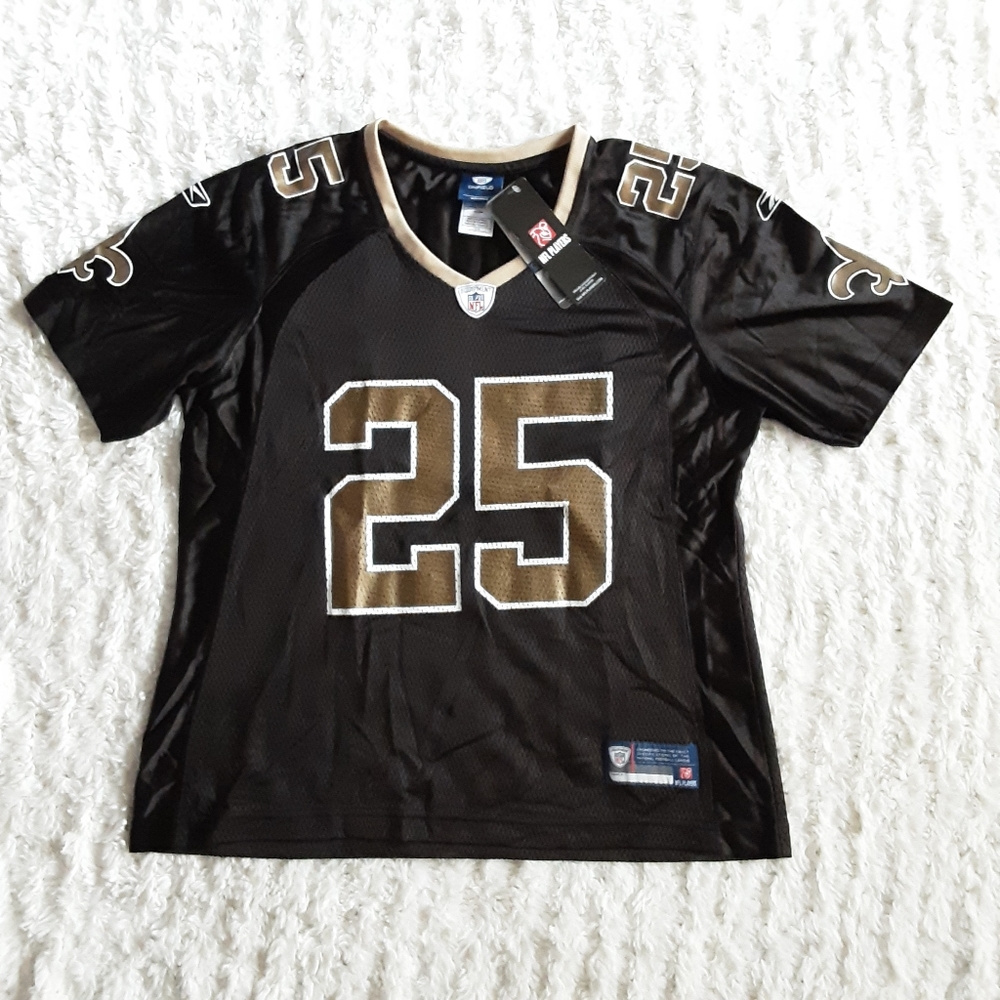 REEBOK  WOMENS  NFL SAINTS BUSH JERSEY SIZE L NWT